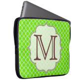 Kalkgrüne Quarterfolienmonogramm 15" Notebook-Gehä Laptopschutzhülle (Vorne Rechts)