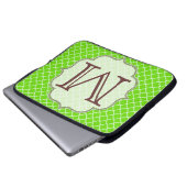 Kalkgrüne Quarterfolienmonogramm 15" Notebook-Gehä Laptopschutzhülle (Vorne Knopf)
