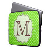 Kalkgrüne Quarterfolienmonogramm 15" Notebook-Gehä Laptopschutzhülle (Vorderseite Links)