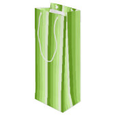 Kalkgrüne Schattenstreifen Geschenktüte Für Weinflaschen (Rückseite Schrägansicht)