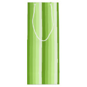 Kalkgrüne Schattenstreifen Geschenktüte Für Weinflaschen (Rückseite)