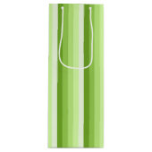 Kalkgrüne Schattenstreifen Geschenktüte Für Weinflaschen (Vorderseite)