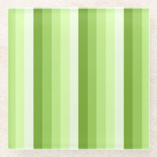 Kalkgrüne Schattenstreifen Glasuntersetzer
