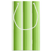 Kalkgrüne Schattenstreifen Kleine Geschenktüte (Rückseite)