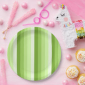 Kalkgrüne Schattenstreifen Pappteller (Party)