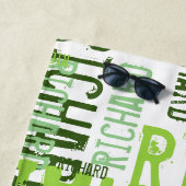 Kalkgrüne Schriftart Strandtuch (Beispiel)