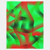 Kalkgrüne und klare rote Wellen, mit Schatten? Fleecedecke (Vorderseite)