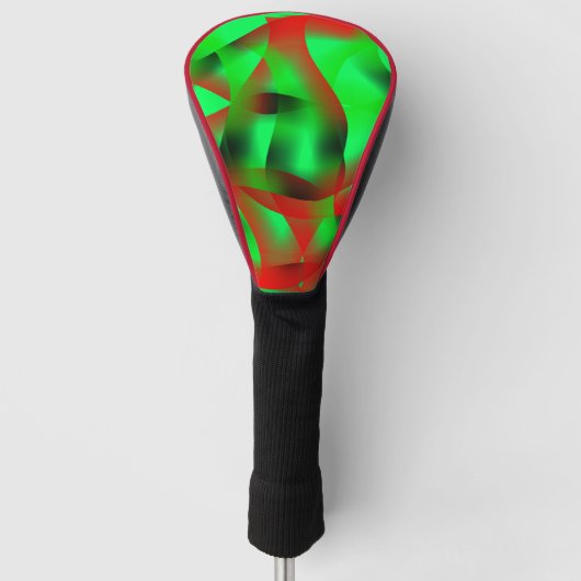 Kalkgrüne und klare rote Wellen, mit Schatten? Golf Headcover (Vorderseite)