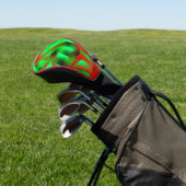 Kalkgrüne und klare rote Wellen, mit Schatten? Golf Headcover (In SItu)