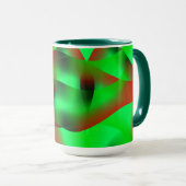 Kalkgrüne und klare rote Wellen, mit Schatten? Tasse (VorderseiteRechts)