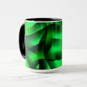 Kalkgrüne und schwarze Wellen, mit etwas Schatten? Tasse (Vorderseite Links)