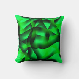 Kalkgrüne und schwarze Wellen, mit Schatten? Kissen