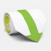 Kalkgrüne, weiße Farbstreifen Krawatte (Gerollt)