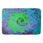 Kalkgrüner Groovy Abstrakt Retro Liquid Swirl Badematte (Vorderseite)