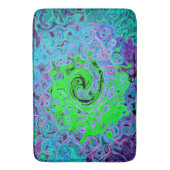 Kalkgrüner Groovy Abstrakt Retro Liquid Swirl Badematte (Vorderseite Vertikal)