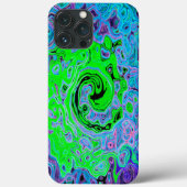 Kalkgrüner Groovy Abstrakt Retro Liquid Swirl Case-Mate iPhone Hülle (Rückseite)