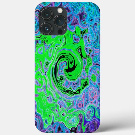 Kalkgrüner Groovy Abstrakt Retro Liquid Swirl Case-Mate iPhone Hülle (Rückseite)