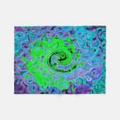 Kalkgrüner Groovy Abstrakt Retro Liquid Swirl Fleecedecke (Vorderseite (Horizontal))