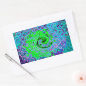 Kalkgrüner Groovy Abstrakt Retro Liquid Swirl Rechteckiger Aufkleber (Umschlag)
