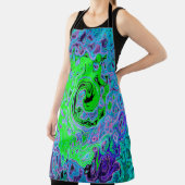 Kalkgrüner Groovy Abstrakt Retro Liquid Swirl Schürze (InSitu)