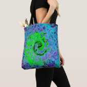Kalkgrüner Groovy Abstrakt Retro Liquid Swirl Tasche (Von Nahem)