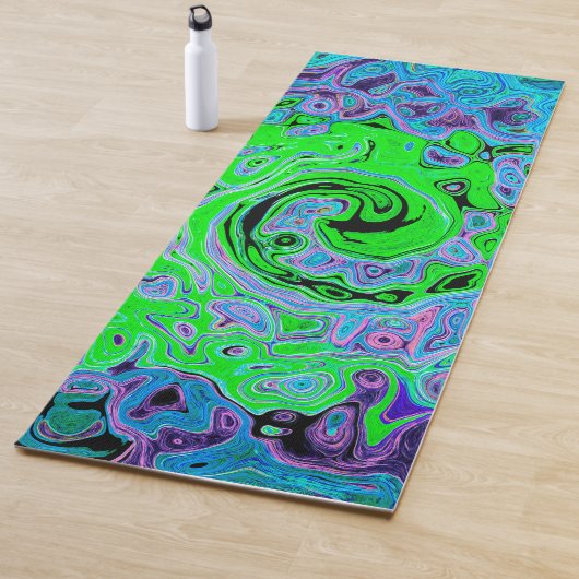 Kalkgrüner Groovy Abstrakt Retro Liquid Swirl Yogamatte (Beispiel)
