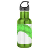 Kalkgrüner Herzdrache auf Weiß Edelstahlflasche (Vorderseite)