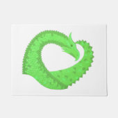 Kalkgrüner Herzdrache auf Weiß Fußmatte (Vorderseite)
