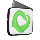 Kalkgrüner Herzdrache auf Weiß Laptopschutzhülle (Vorne Rechts)