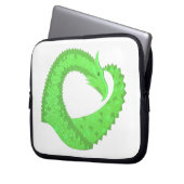 Kalkgrüner Herzdrache auf Weiß Laptopschutzhülle (Vorderseite Links)