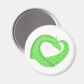 Kalkgrüner Herzdrache auf Weiß Magnet (Vorderseite/Rückseite)