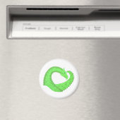 Kalkgrüner Herzdrache auf Weiß Magnet (In Situ (Geschirrspüler))