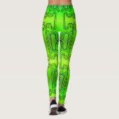 Kalkgrüner mechanischer Android Futuristischer Rob Leggings (Rückseite)