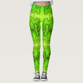 Kalkgrüner mechanischer Android Futuristischer Rob Leggings (Vorderseite)
