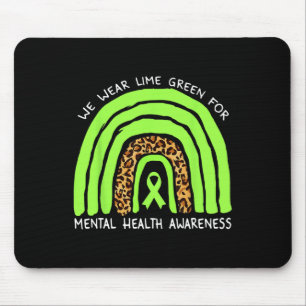 Kalkgrüner Regenbogen für Mental Health Awarenes Mousepad