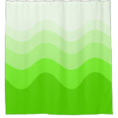 Kalkgrüner Wavey Streifen Moderner Duschvorhang (Vorderseite)