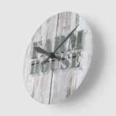 Kalkholz Western Landhaus Runde Wanduhr (Winkel)