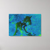 Kalkstein Abstrakt in Grüntönen und Aqua-Blues Leinwanddruck (Vorderseite)