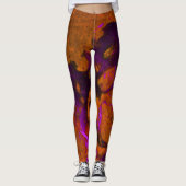 Kalkstein Abstrakt in Purpur und Burnt Orange Leggings (Vorderseite)