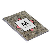 Kalkstein Fossilien mit Ihrem Namen und Monogramm Notizblock (Rechte Seite)