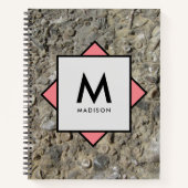 Kalkstein Fossilien mit Ihrem Namen und Monogramm Notizblock (Vorderseite)