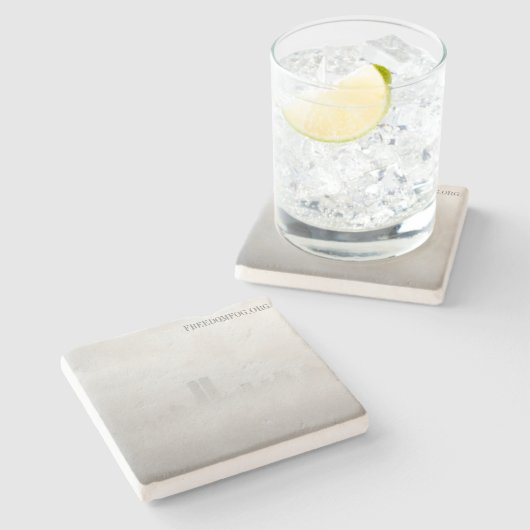 Kalkstein-Untersetzer - Freiheits-Nebel Steinuntersetzer (Seitenansicht)