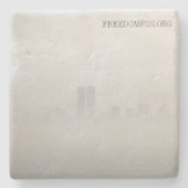 Kalkstein-Untersetzer - Freiheits-Nebel Steinuntersetzer (Vorderseite)