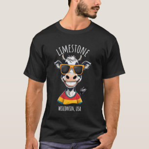 Kalkstein WI USA Lustige Kuh Cartoon-Design T-Shirt