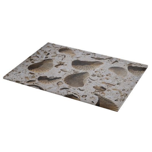 Kalksteinfossilien Schneidebrett (Ecke)