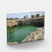 Kalksteinklippen und smaragdfarbene Gewässer Fotoblock (Links)
