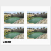 Kalksteinklippen und smaragdfarbene Gewässer Rechteckiger Aufkleber (Blatt)