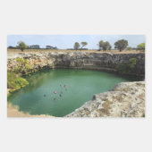 Kalksteinklippen und smaragdfarbene Gewässer Rechteckiger Aufkleber (Vorderseite)