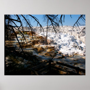 Kalksteinterrasse Mammov Hot Spring Yellowstone Poster