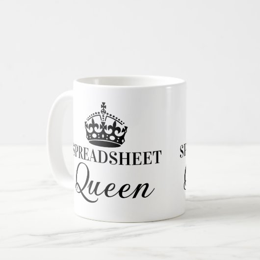 Kalkulationstabellen Queen Funny Quotes Kaffeetasse (Vorderseite Links)